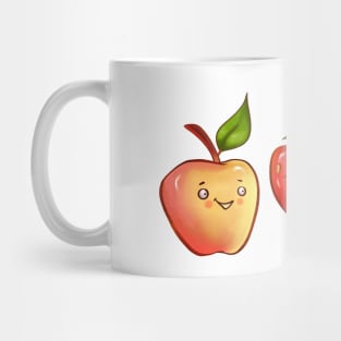 color illustration with cute fruit and berry. pear, apple and strawberry Mug